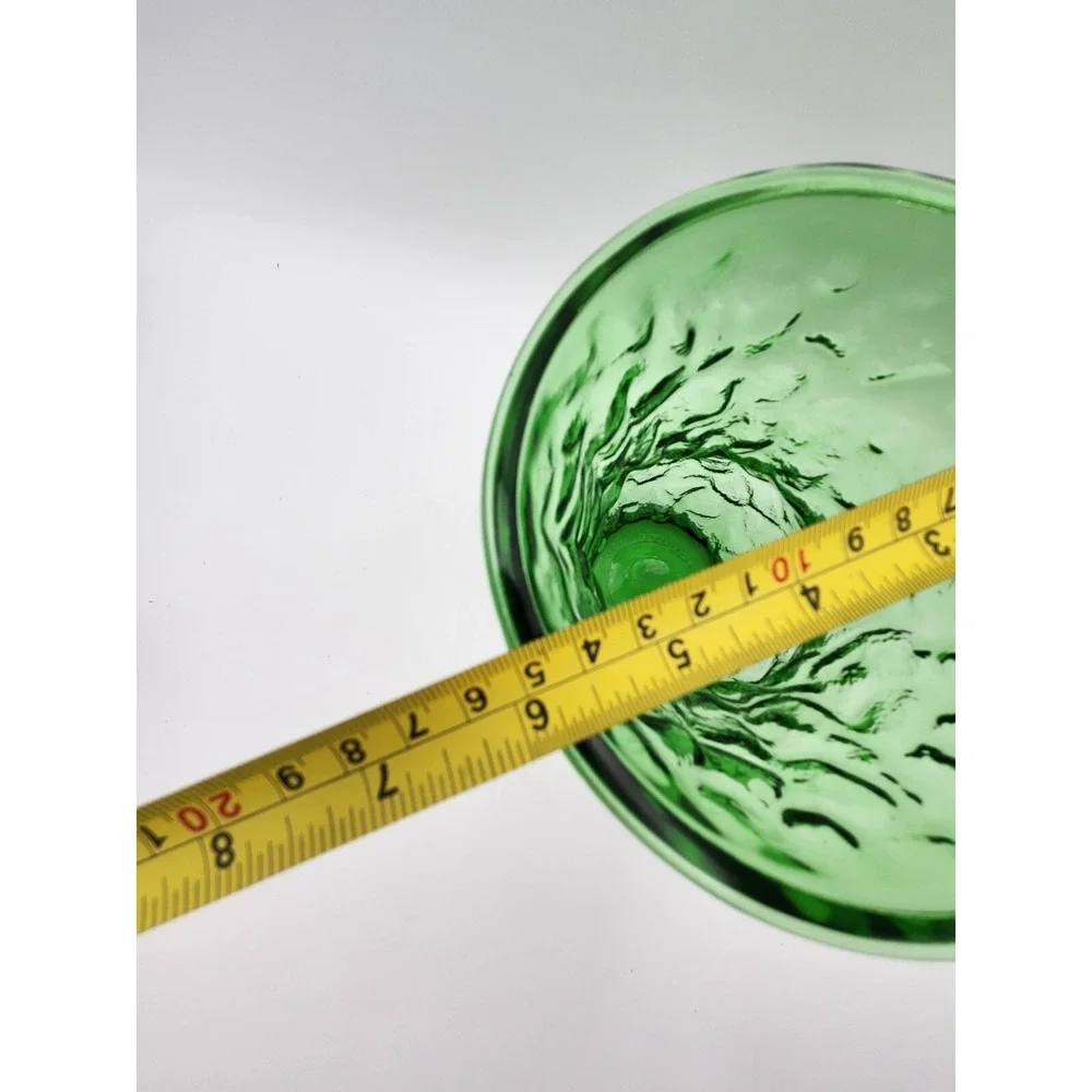 Vintage E.O Brody Co. Emerald‎ Green Crinkle Glass Flower Large Vase Planter